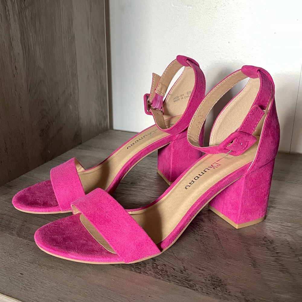 Chinese Laundry Pink Block Heel Sandal - Size 6